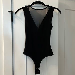 Low cut mesh bodysuit
